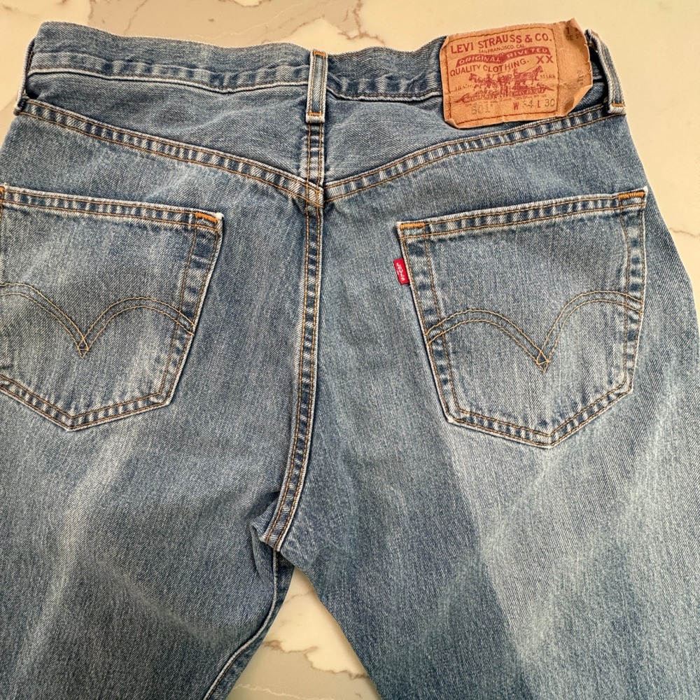 Vintage Levi's 501 Jeans 32x30 Blue Straight Leg Button Fly Retro Grunge Rugged - Picture 8 of 15